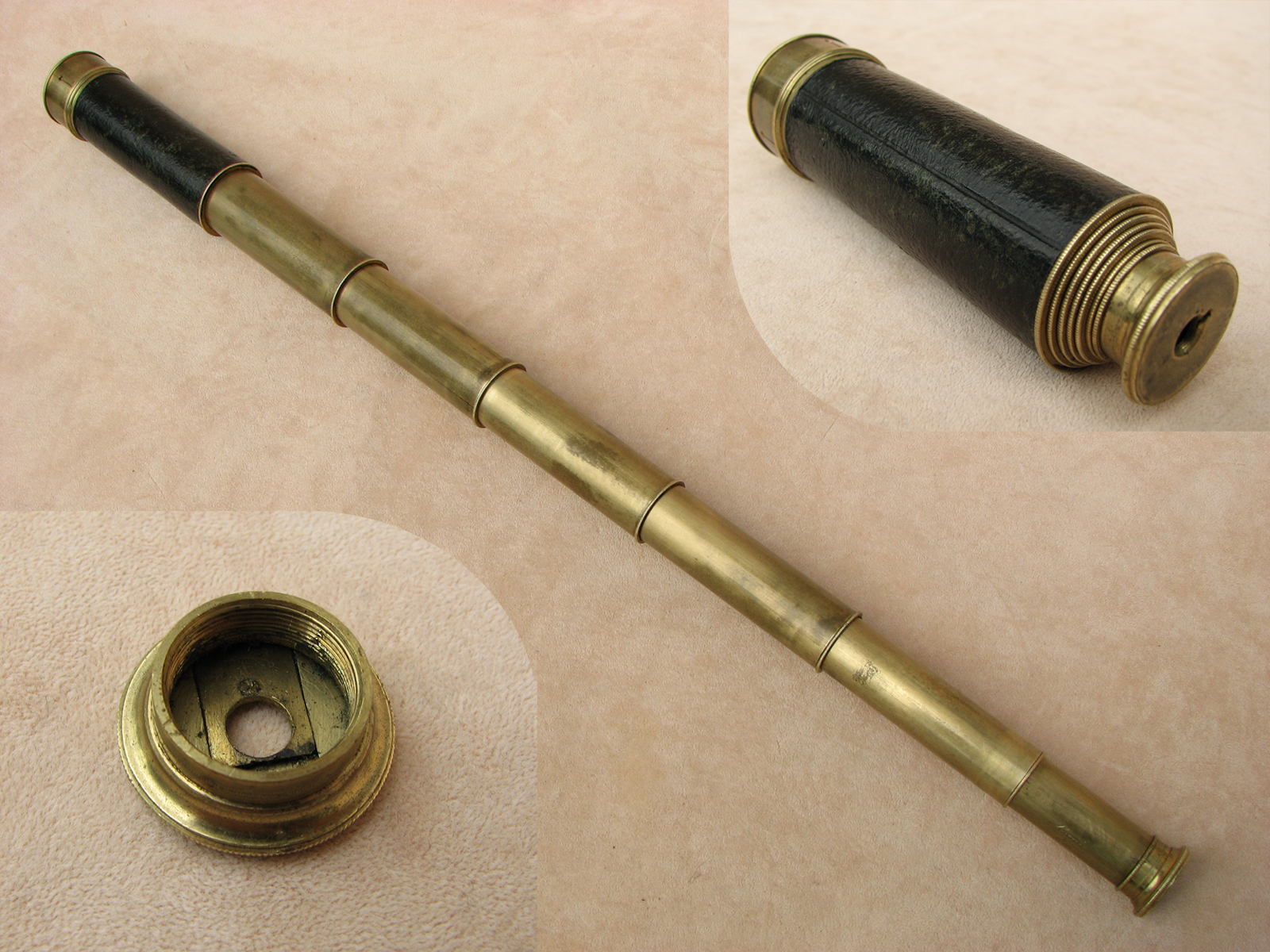 19th century 6 draw pocket telescope signed Lennie Edinburgh